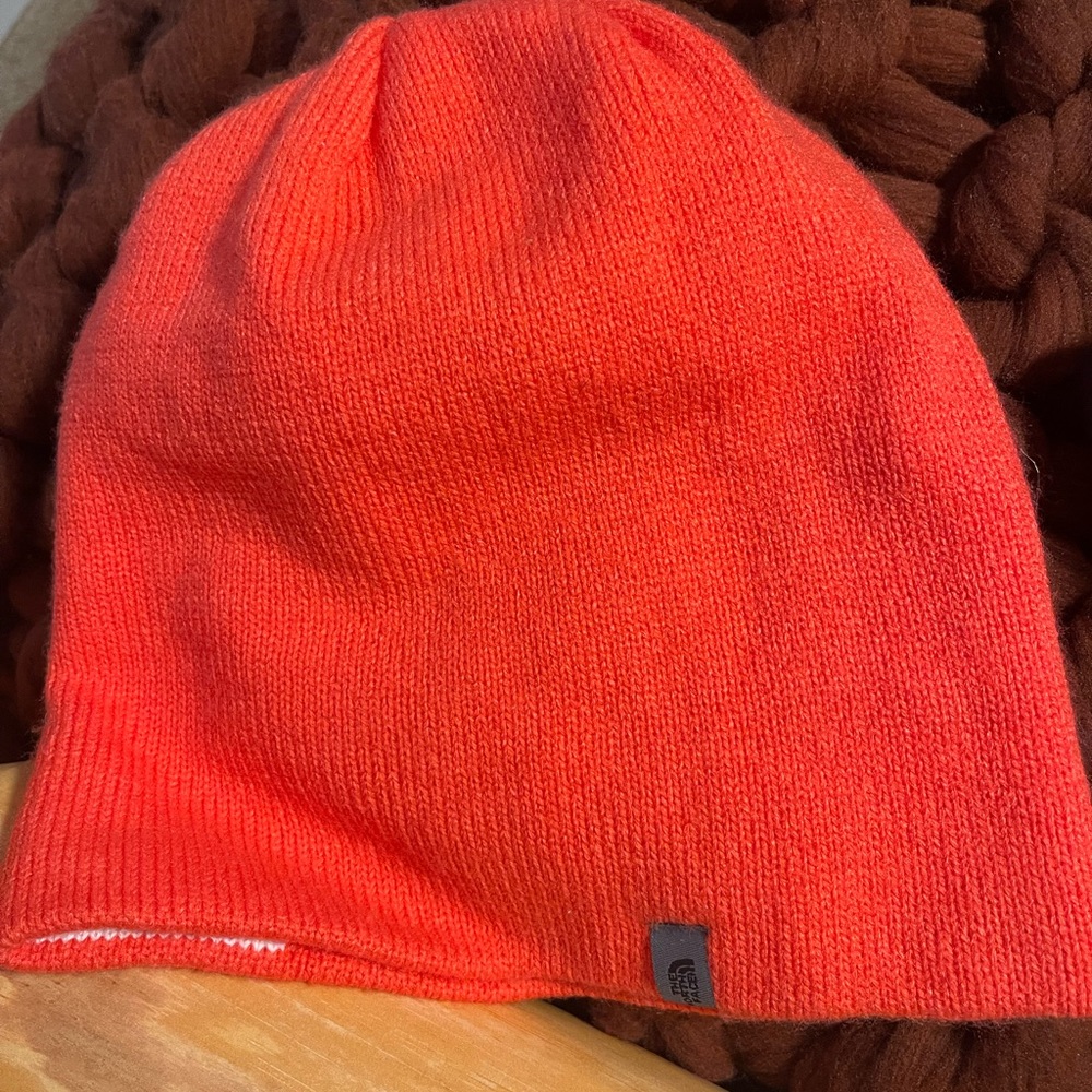 Coral NorthFace Beanie